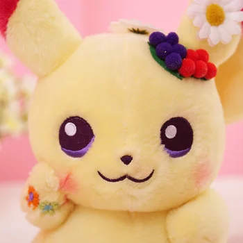 Kawaii Krans Pikachu Påske serie af Høj kvalitet blød plys bamser broderet dukke for børn gave peluche