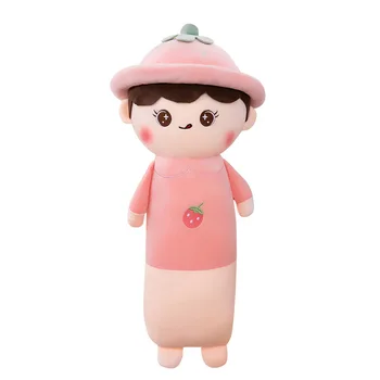 Kawaii Lange Cylindriske Jordbær Frugt Lækkert Blødt Legetøj, Tegnefilm Sove Pude for Ven Børn Baby Ledsage Sove Toy