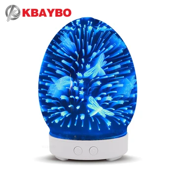 KBAYBO 100 ml Diffuser Luft luftfugter glas diffuser med 7 farver LED nat lys ultralyd luft luftfugter tåge kaffefaciliteter fogger