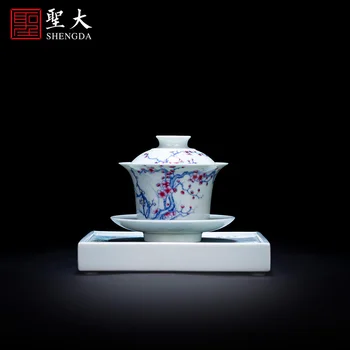 Keramisk gryde og te skuffe hånd malet nye farve sommerhus Chunxiao skåret te skuffe hånd lavet Jingdezhen te tilbehør