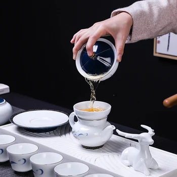 Keramiske Guld Te Sæt Teapot Kungfu Sort Te Da Hong Pao Dække Skålen High-grade Gave Fair Cup Teaware Gratis Fragt