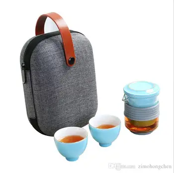 Keramiske knæk cup 1 pulje 2 kopper glas retfærdighed kop te kedel bærbare rejse kung fu te sæt 2021 gratis fragt