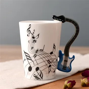Keramiske musik kop krus el-guitar instrument cup kreative kop kaffe porcelæn emalje fin gaveæske