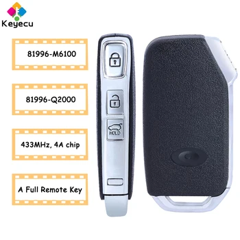 KEYECU Smart Fjernbetjening Bil Key Fob 3 Knapper 433MHz 4A Chip for Kia K5 Forte Sportage 2017 2018 2019 2020 81996-M6100/ 81996-Q2000