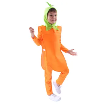 Kid Tegnefilm Vegetabilske Gulerod Kostumer Drenge Piger Part Rolle Spil Dress Up Passer Til Halloween Cosplay Kostume Barn Buksedragt Outfit