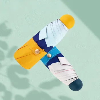 Kids-Mini 5 Folde Kompakt Super Vindtæt Anti-UV-Regn Paraply Drenge Piger Gave Guarda Chuva Solen Rejse Paraply