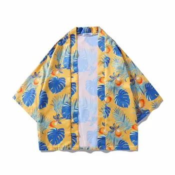 Kimono Cardigan Mænd Japansk Kimono Traditionelle Yukata Mode Bomuld Kimono Casual Skjorte Jakke Rayon Pels Asiatisk Tøj