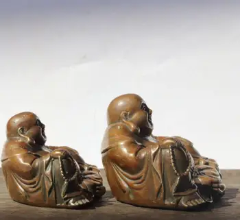 Kina archaize messing maitreya Buddha statue håndværk