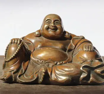 Kina archaize messing maitreya Buddha statue håndværk