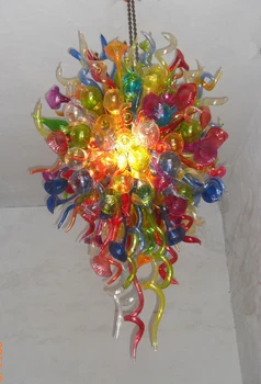 Kina Murano Lysekrone Lys, Farverig Blomst Hånd Blæst Glas Moderne Lysekroner