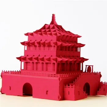 Kinesiske 3D-Udskæring lykønskningskort Xi ' an Bell Tower Mid Autumn Festival business velsignelse kort kreativ turisme erindringsmønter kort