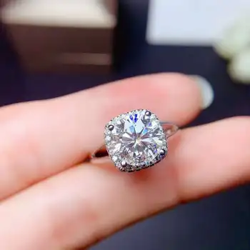 KJJEAXCMY fine smykker Mosang Diamant 925 sterling sølv ny justerbar kvinder ring støtte test populære