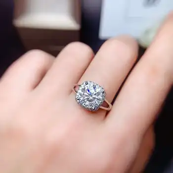 KJJEAXCMY fine smykker Mosang Diamant 925 sterling sølv ny justerbar kvinder ring støtte test populære