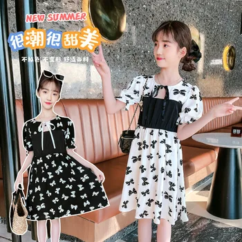 Kjoler til Børn Piger Sommer Sød, Elegant Tøj 2021 Nye koreanske Mode Kjole Teenage-Pige, Prinsesse Designer Halloween Kjole