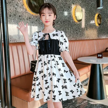 Kjoler til Børn Piger Sommer Sød, Elegant Tøj 2021 Nye koreanske Mode Kjole Teenage-Pige, Prinsesse Designer Halloween Kjole