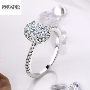 Klassisk luksus kvinders special-formede due æg oval diamant ring mikro-indlagt forslag engagement elsker Julegave smykker