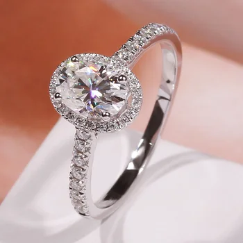 Klassisk luksus kvinders special-formede due æg oval diamant ring mikro-indlagt forslag engagement elsker Julegave smykker