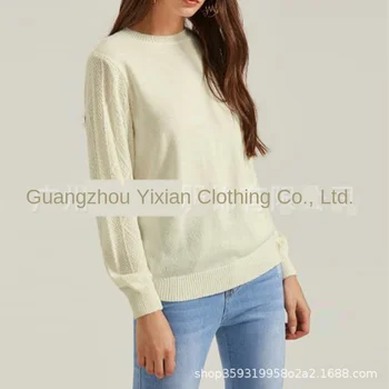 Klassisk Regelmæssig Stil Kvinders Sweater Beige Pullover Sweater med Lange Ærmer Casual Slim Strik Sweater Kvinder ' s Daglige Tøj koreansk
