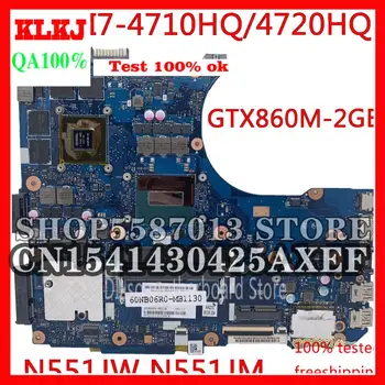 KLKJ N551JM For ASUS N551JQ N551JB N551JM N551JK Laptop Bundkort I7-4710HQ/I7-4720HQ CPU GTX860M-2G Bundkort Test