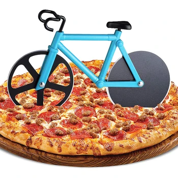 Kniv Kreative Pizza Cykel Pizza Køkken Non-stick Rustfrit Cykel Stål To-hjulet Pizza Form Værktøjer Cutter Skære Knive