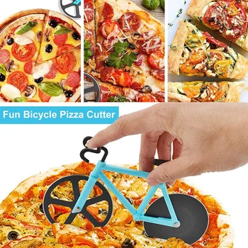 Kniv Kreative Pizza Cykel Pizza Køkken Non-stick Rustfrit Cykel Stål To-hjulet Pizza Form Værktøjer Cutter Skære Knive