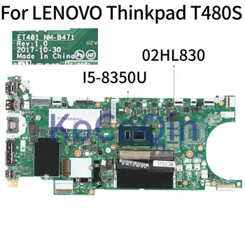 KoCoQin Laptop bundkort Til LENOVO Thinkpad T480S Core I5-8350U SR3L9 Bundkort 02HL830 NM-B471