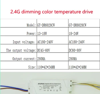 Konstant strøm dæmpbar led driver 13-18 W 18-24W 280ma,2,4 G intelligent trinløs dæmpning farve temperatur fjernbetjening