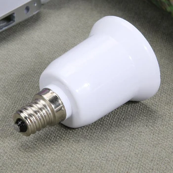 Konverter TIL E27 E14 Adapter Konvertering Socket fatning Udvide Base Til E27 E14 LED Halogen CFL Pære Lampe Adapter, Hvid