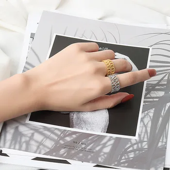 Koreanere Snoet Fletning Finger Ring, Bryllup, Engagement Ring Smykker Dame Elegant Cocktail Party Kjole Tilbehør Ringe