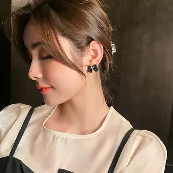 Koreansk Mode Elegant Sort Vilde butterfly Øreringe til Kvinder 2021 Nye Klassiske Sexet Pige Smykker Part Øreringe Lange Tilbehør
