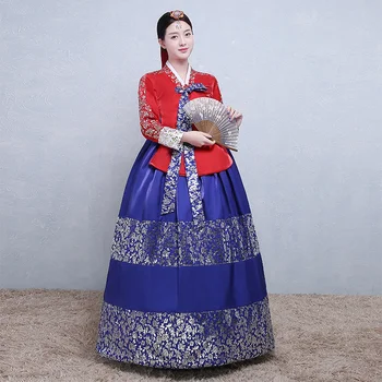 Koreansk Traditionel Ladies Hanbok Palace Bryllup Bronzing Hanbok Koreanske Folk Kostume Dance Scenen For At Optræde Kostume 2021 Ny
