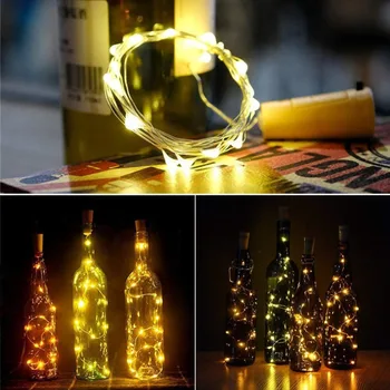 Kork LED-Lys 12 Pack 6.5 ft 20 DIY LED Wine Bottle LED String Vandtæt Kobber Fe Strip Til Bryllup Part Jul