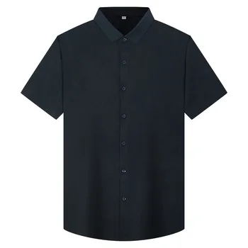 Kortærmet mænds shirt Sommer-knappen løs og åndbar mænds shirt VROKINO mærke Oversize 5XL 6XL 7XL