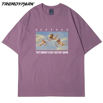 Kortærmet T-shirt 2021 Nye Sommer Short Sleeve Tee Trykt Hip Hop Overdimensionerede Bomuld Casual Harajuku Top Streetwear t-shirts Tøj