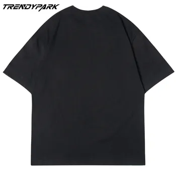 Kortærmet T-shirt 2021 Nye Sommer Short Sleeve Tee Trykt Hip Hop Overdimensionerede Bomuld Casual Harajuku Top Streetwear t-shirts Tøj