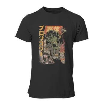 Kortærmet T-shirt Broccozilla Black Version Print Unisex Tops Tees 72558