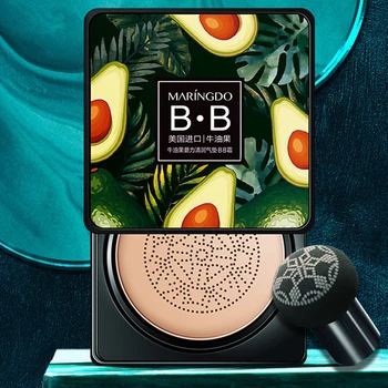 Kosmetiske Svamp Hoved CC Foundation Ansigt Concealer Vandtæt Base Tone Kridtning luftpude BB Cream-Avocado Naturlig Makeup