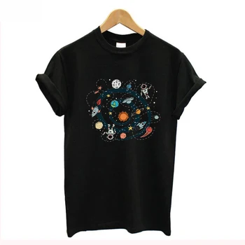 Kosmisk ecologia sarcástico gráfico novidade engraçado t camisa astronauta foguete espaço impressão streetwear galáxia biologia