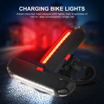 Kraftfuld Cykel Lys USB-Genopladelige COB Lampe Perle Mountain Bike baglygte Sikkerhed Advarsel Cykel baglygte på Cykel Tilbehør