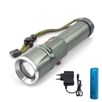 Kraftfuld L2 Led lommelygte flash lampe længe super lysende Fakkel justerbar fokus lanterna 18650 batteri til vandreture, jagt, camping
