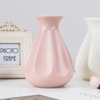 Kreative Drop-resistent Plast Efterligning Keramik Vase Vindue Vase Stue, Soveværelse Falske Blomster Dekoration