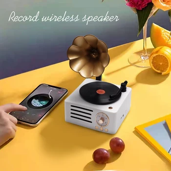 Kreative Gave Fonograf Bluetooth Højttaler Mini Udendørs Subwoofer-Radio, AUX-TF Kort Håndfri Nostalgisk Lyd