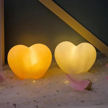Kreative Hjerte Form Nat Lys fødselsdagsfest Dekorative Lys Modellering Farve energibesparelser Romantisk Kærlighed Hjerte form Lampe