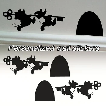 Kreative musehul Wall Sticker Flytbare Personlig Dekoration til stuen Soveværelse Sofa Vindue D1