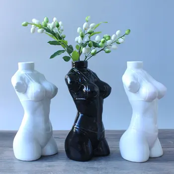 Kreative Nordiske Kvindelige Abstrakte Nøgne Krop Kunst, Design, Skulptur, Vase Hjem Dekoration Af Keramik Flower Arrangement Container Håndværk