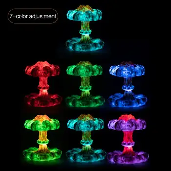 Kreative Nuklear Eksplosion Mushroom Cloud Syv-farve Fjernbetjening Dæmpning bordlampe LED Nat Lys boligindretning