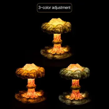 Kreative Nuklear Eksplosion Mushroom Cloud Syv-farve Fjernbetjening Dæmpning bordlampe LED Nat Lys boligindretning