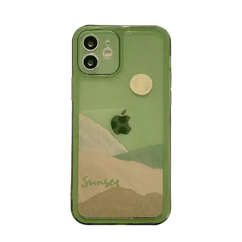 Kreative retro mobiltelefon tilfælde 11 for 12pro antal gennemsigtig grøn X Apple all-inclusive iphone12 beskyttende dække xr/8