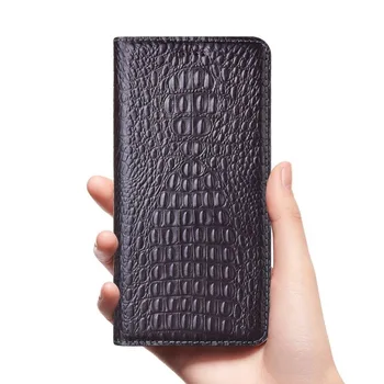 Krokodille Mønster i Ægte Læder Tilfældet For XiaoMi Mi 11 11i 11X 10 10T Lite Pro 10s Ultra Magnetiske Mobiltelefon Flip Cover