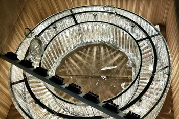 Krystal lysekrone rund LED-lys til stuen hotel hall Dia800mm justerbar højde